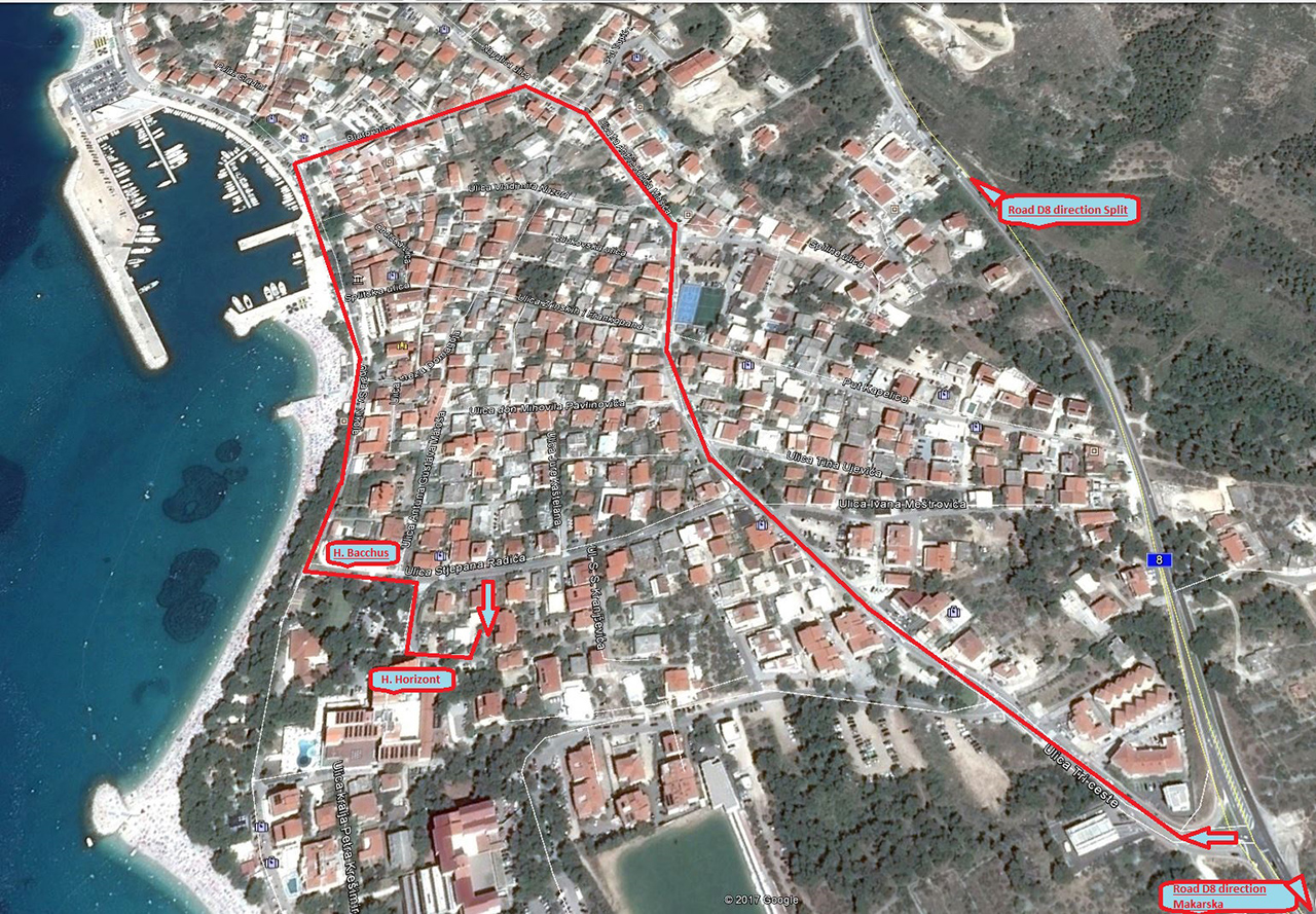 Follow main road to the appartments